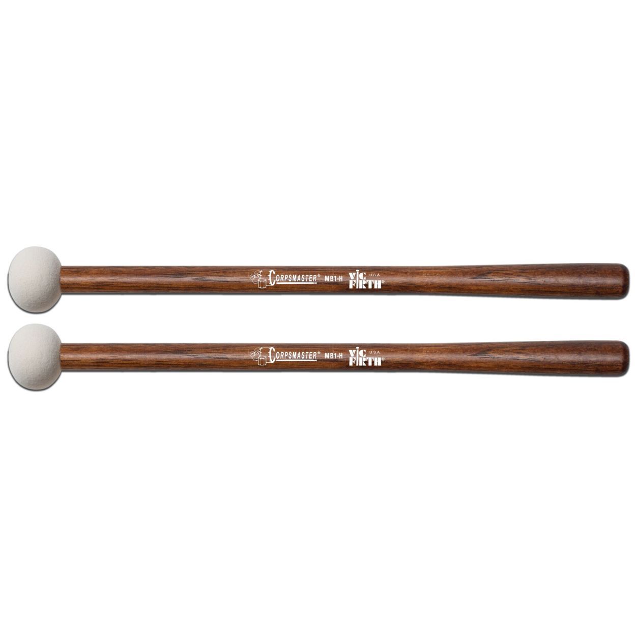Vic Firth Corpsmaster MB1H Hard Bass Drum Mallets - Small